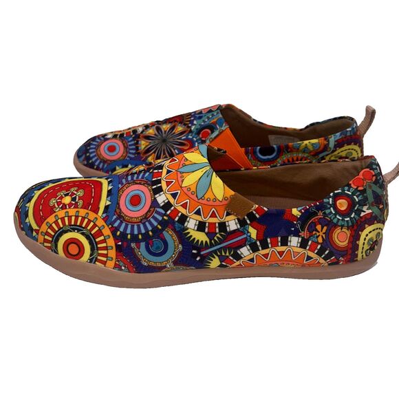 GOKIA~LHASA BLOSSOM COLORFUL CANVAS FASHION SLIP-ON WOMEN'S SHOES ~ SIZE 11 - Picture 7 of 13